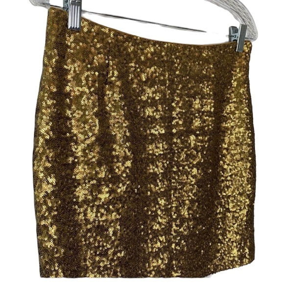 Cache Gold Sequin Mini Skirt - Picture 1 of 9